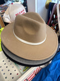 Beige Felt Wide Brim Hat