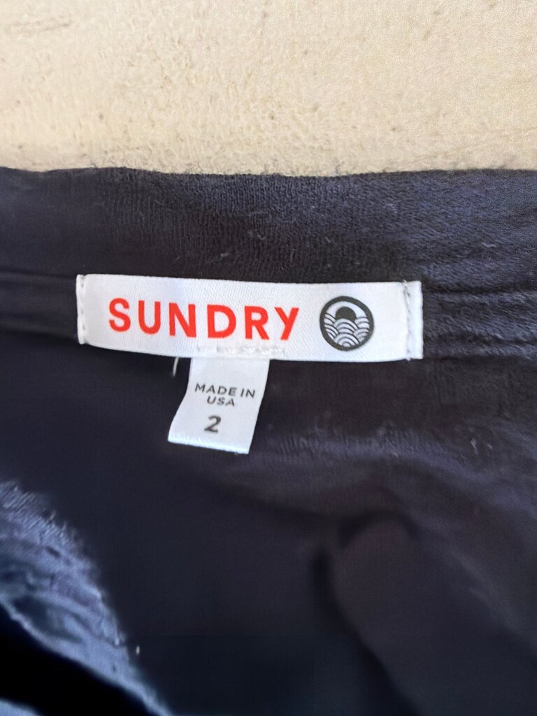 Sundry Women's Long Sleeve Black Top