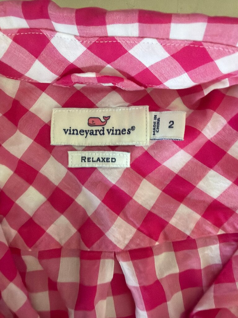 Vineyard Vines Pink Gingham Shirt