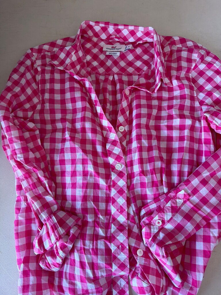 Vineyard Vines Pink Gingham Shirt