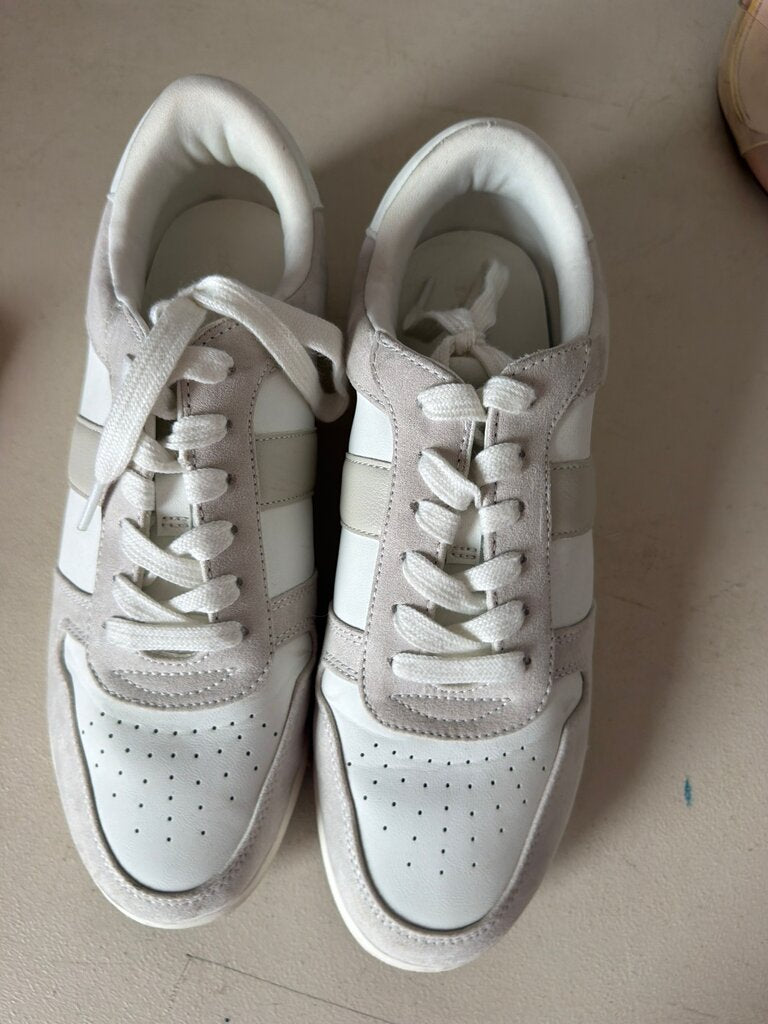 Women’s White and Grey Athletic Sneakers Size 9