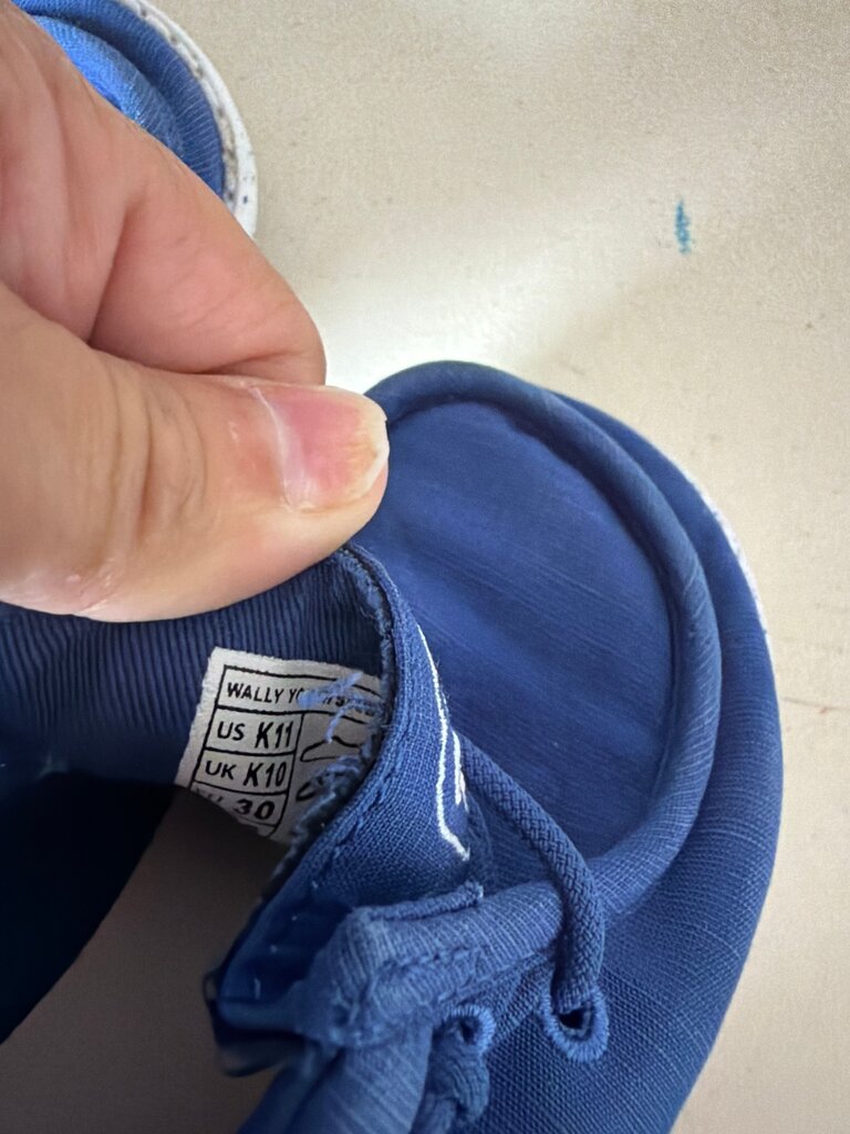 Hey Dude Wally Youth Blue Shoes