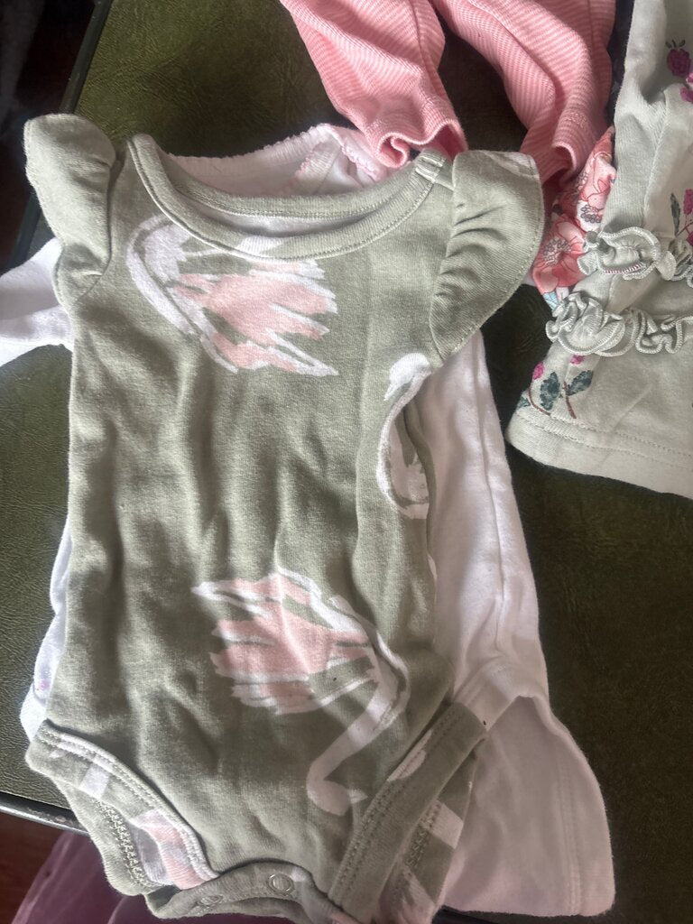 Floral Green Baby Bodysuit