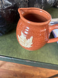 Vintage Ceramic Pitcher with Leaf Design