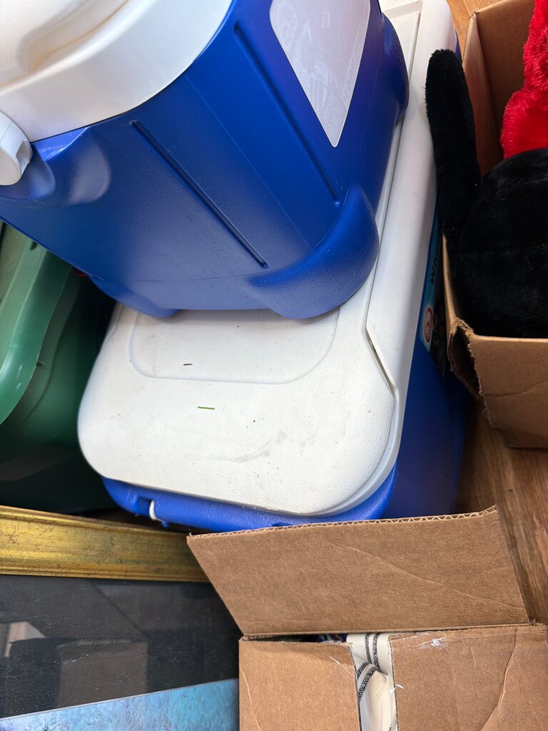 Blue Cooler with White Lid