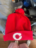 Red Knit Hat with Pom Pom