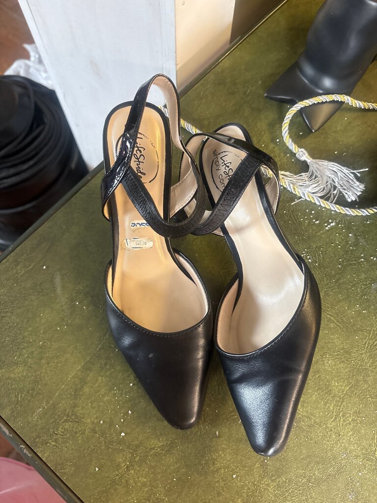 Women's Black Heeled Mules