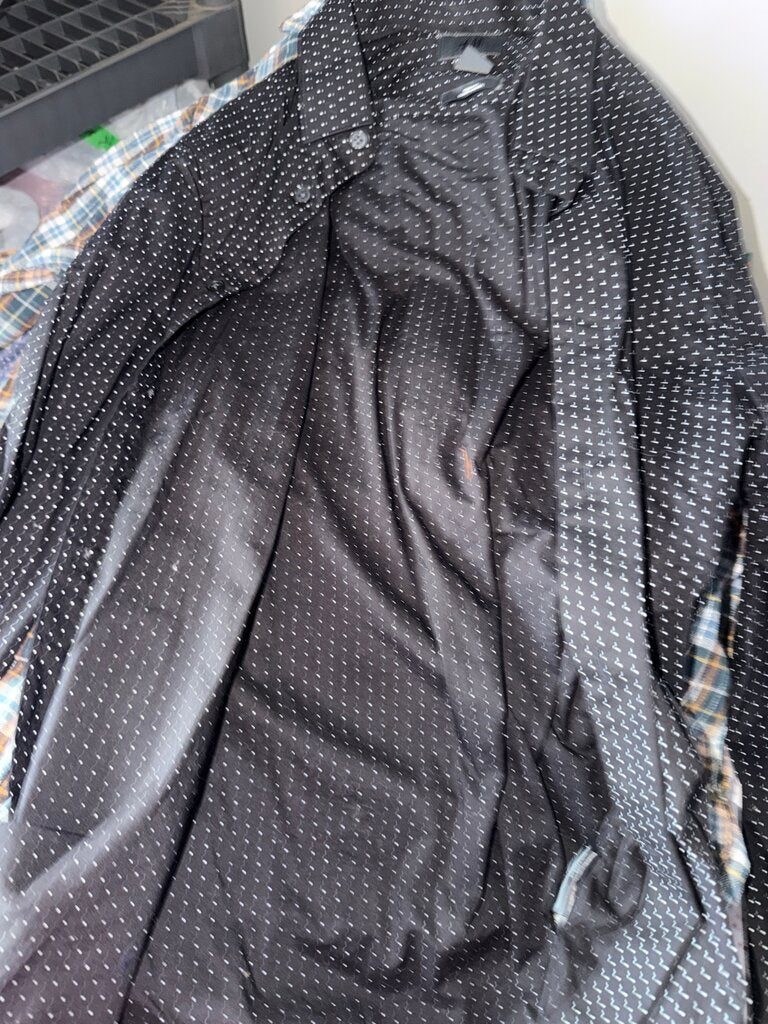 H&M Black Slim Fit Polka Dot Shirt
