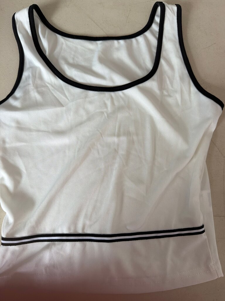 White Tank Top with Black Trim