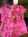Pink Button-Up Short Set