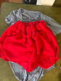Red Shorts with Blue Top