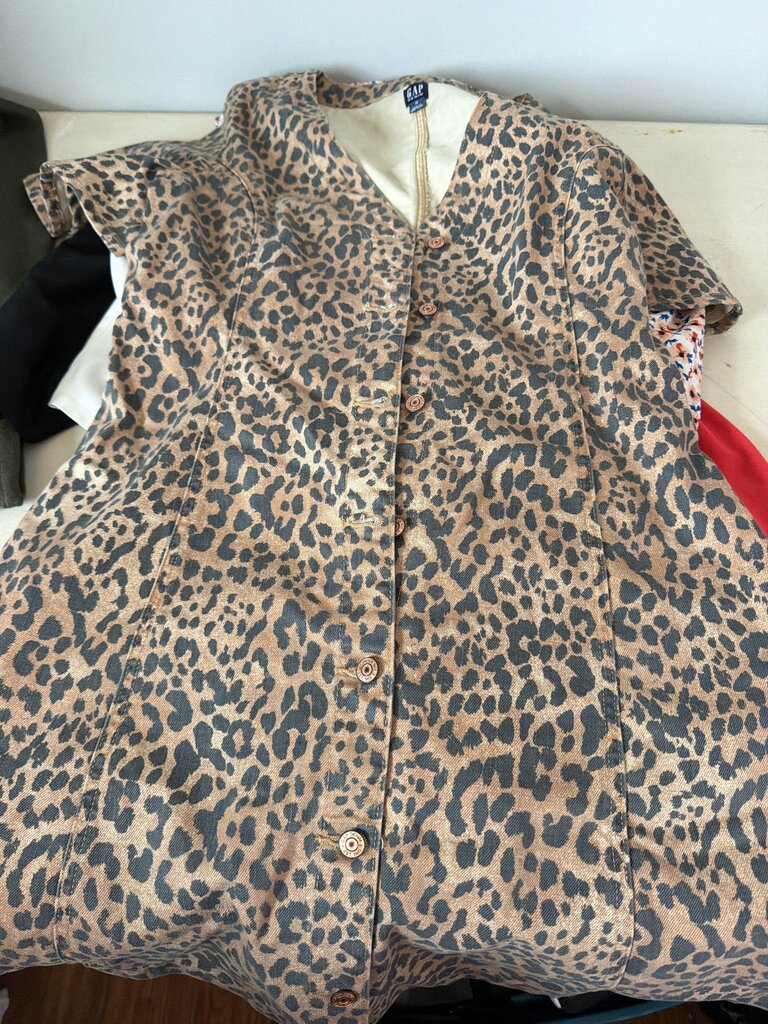 GAP Denim Leopard Print Dress