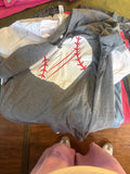 Gray Baseball Heart Graphic Tee