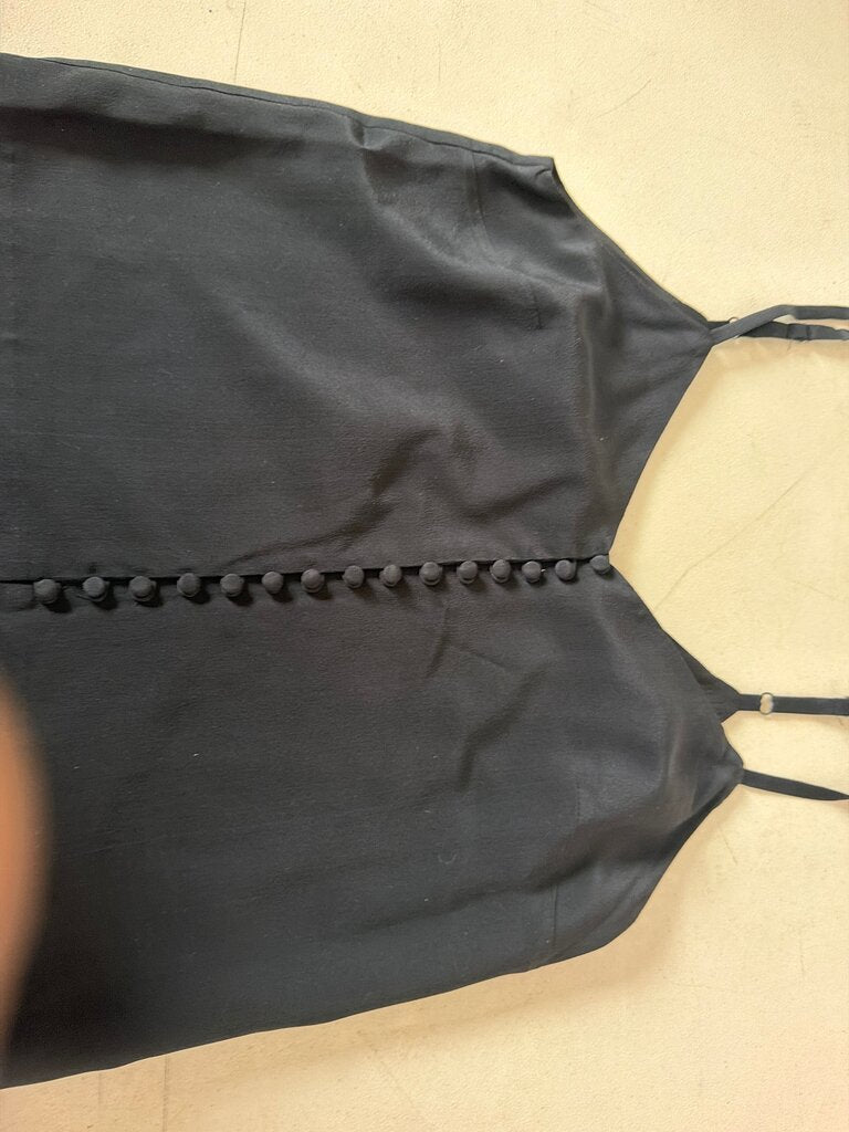 Madewell Black Cami Dress with Button Detail
