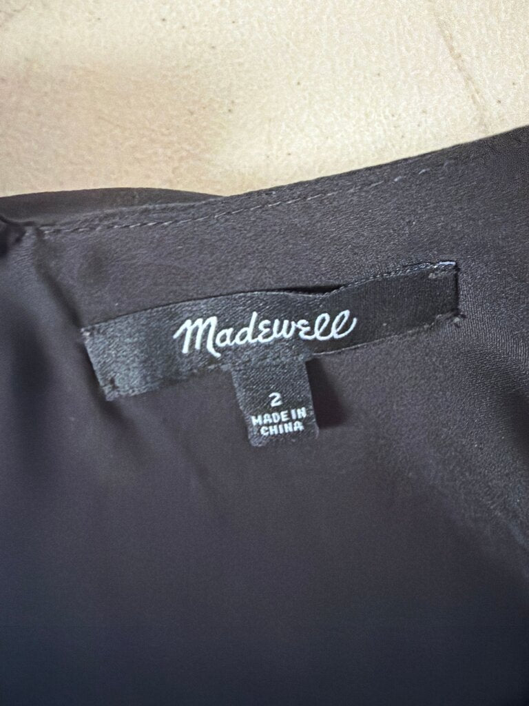 Madewell Black Cami Dress with Button Detail