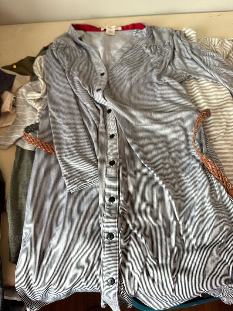 Passport Striped Button-Up Dress