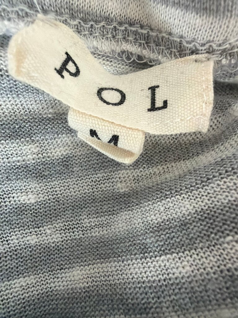 POL Striped Button-Up Top