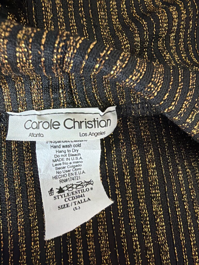 Carole Christion Black and Gold Striped Top