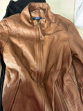 KaarI Women's Brown Faux Leather Jacket