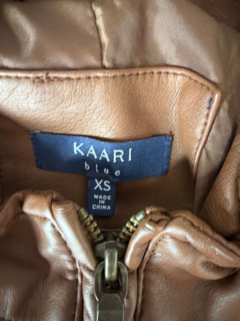 KaarI Women's Brown Faux Leather Jacket