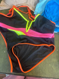 Neon Trimmed Black Swimsuit