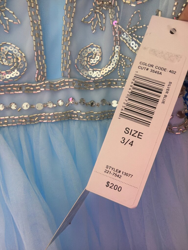Silver Blue Embroidered Dress