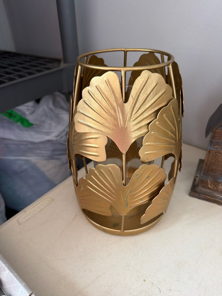 Gold Leaf Candle Holder