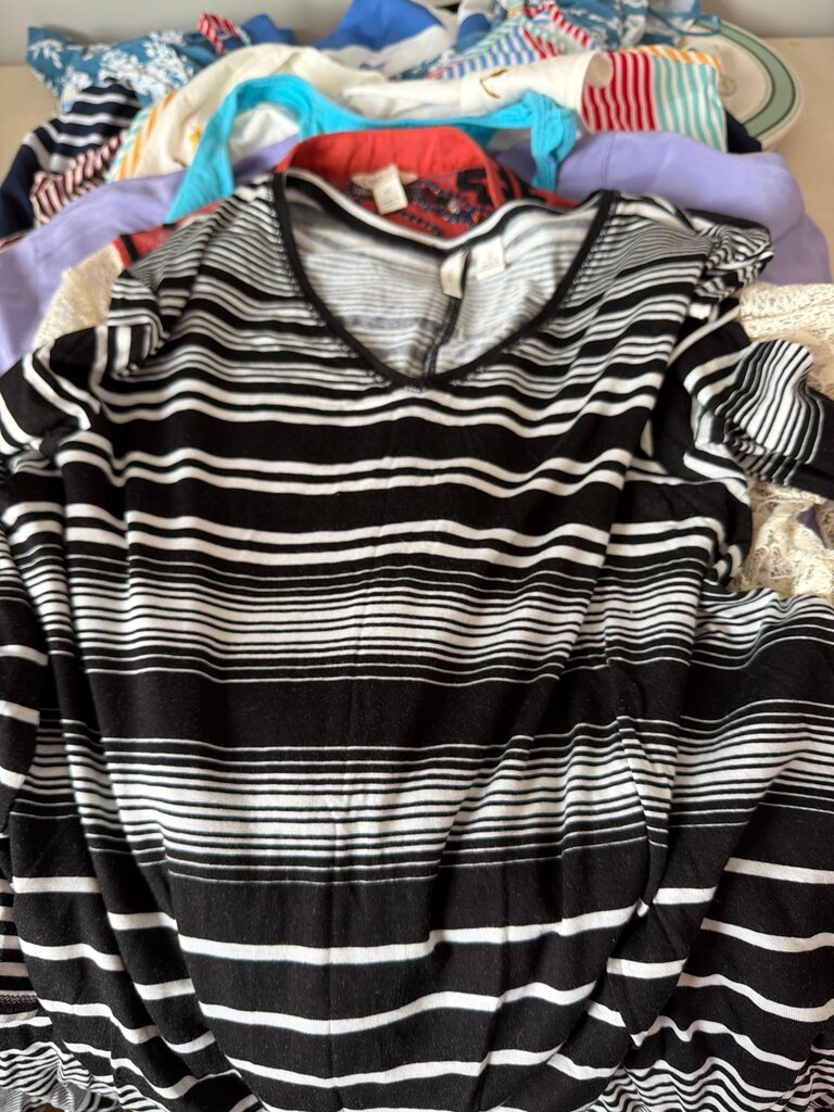 Black and White Striped Top