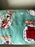 Holiday-Themed Fleece Blanket with Snow Globes