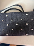 Stylish Denim Clutch with Rhinestones