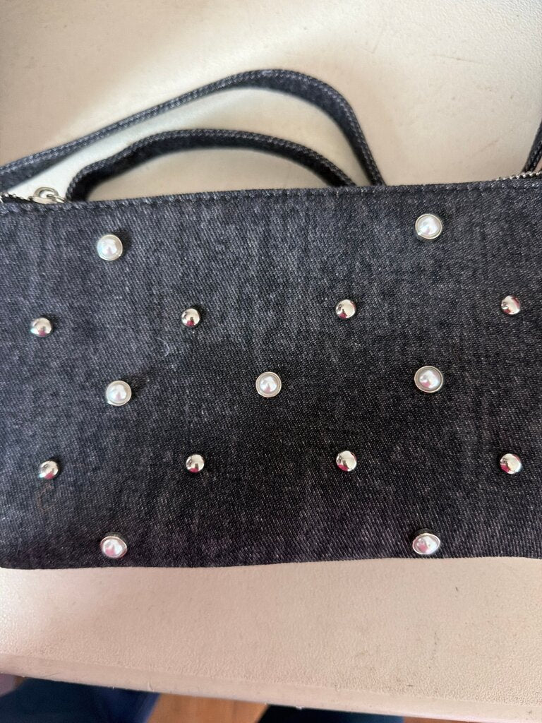 Stylish Denim Clutch with Rhinestones