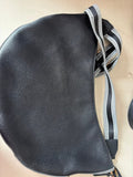 Black Crossbody Bag with Stripe