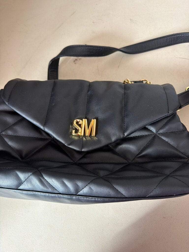Black Quilted Purse with Gold Initials