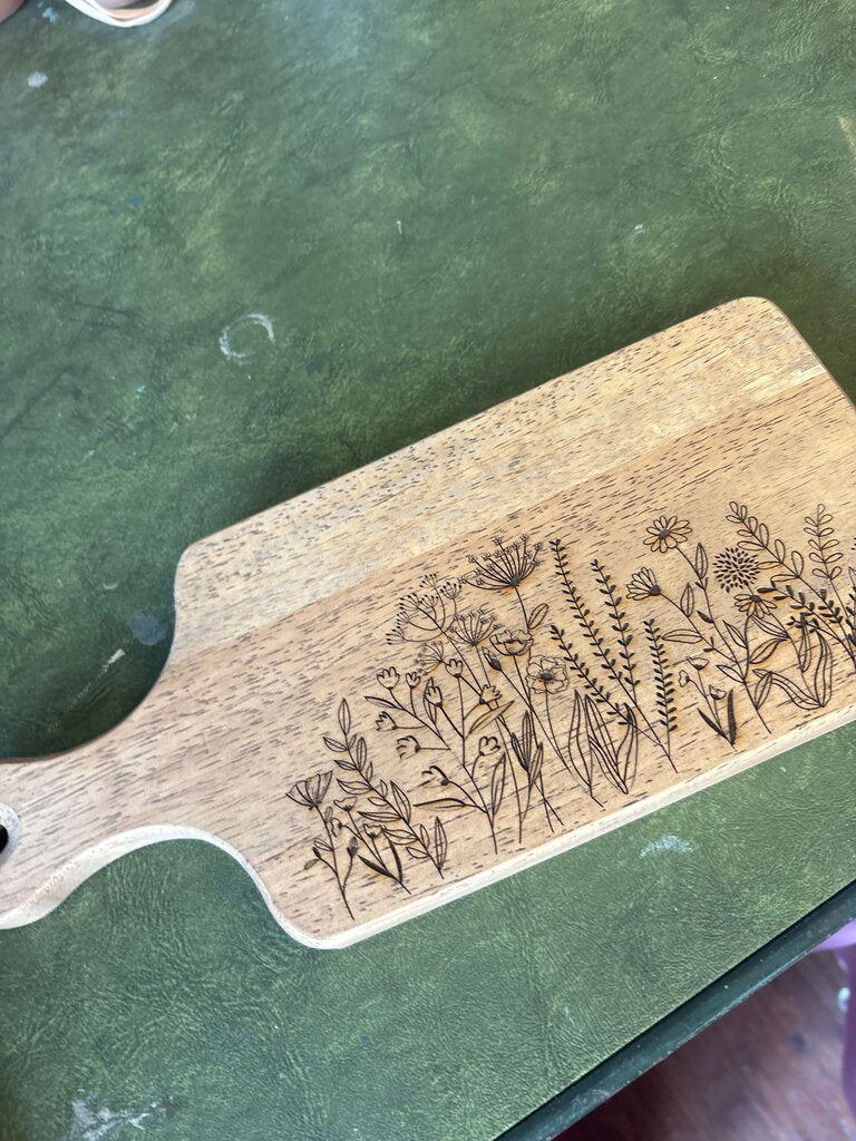 Floral Wooden Cutting Board
