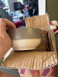Stoneware Serving Bowl with Gray Rim