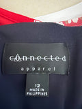 Connected Apparel Navy Polka Dot Dress