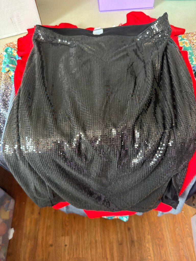 Black Sequin Maxi Skirt by Time and Tru
