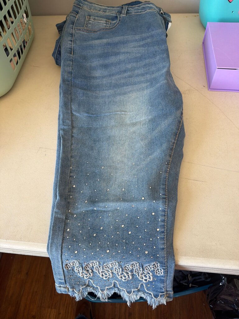 Embellished Denim Jeans