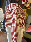 Red and White Striped Swimsuit