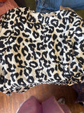 LOFT Black and White Leopard Print Blouse
