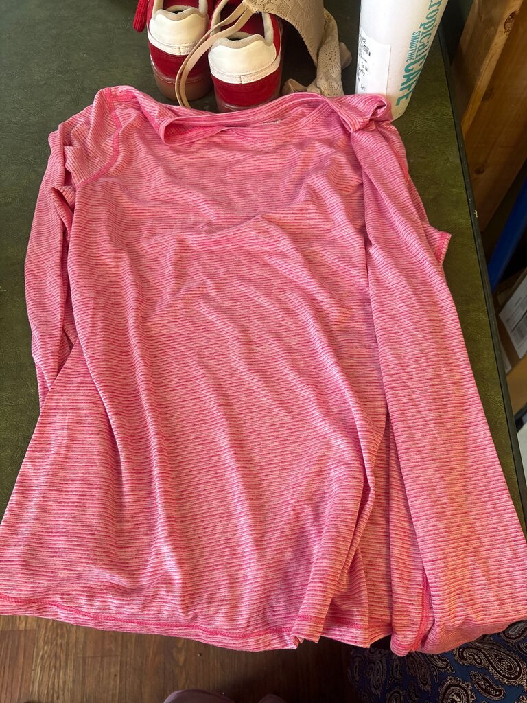 Pink Striped Long Sleeve Top
