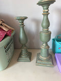 Decorative Green Candle Holders