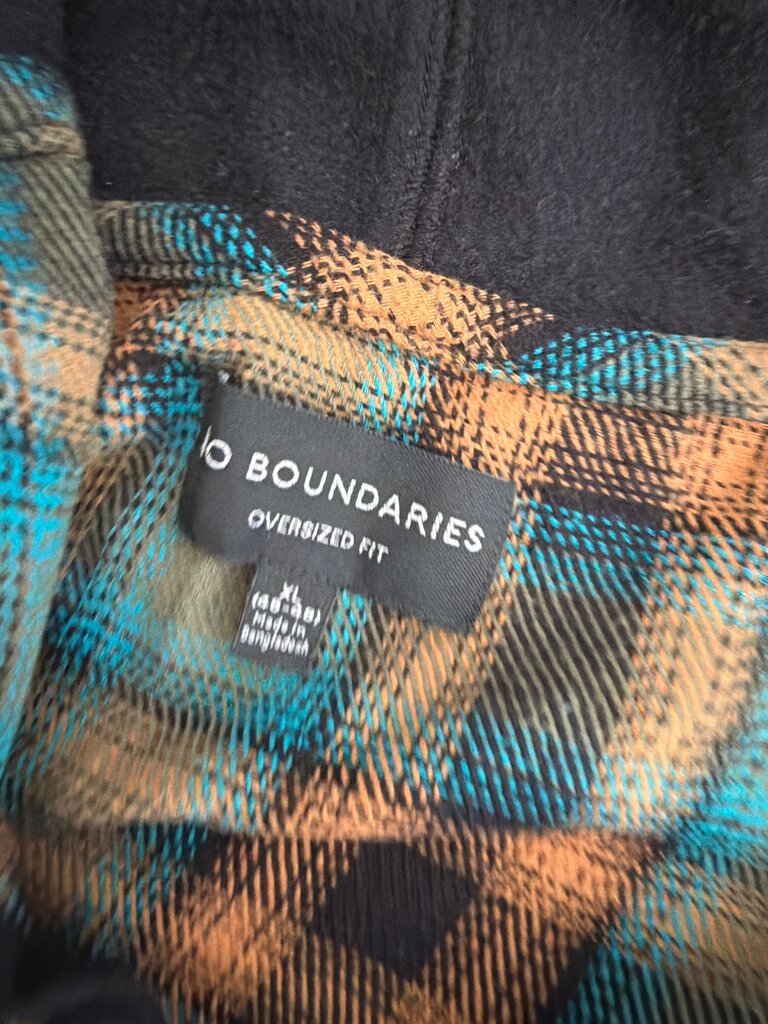 No Boundaries Oversized Fit Flannel Hoodie