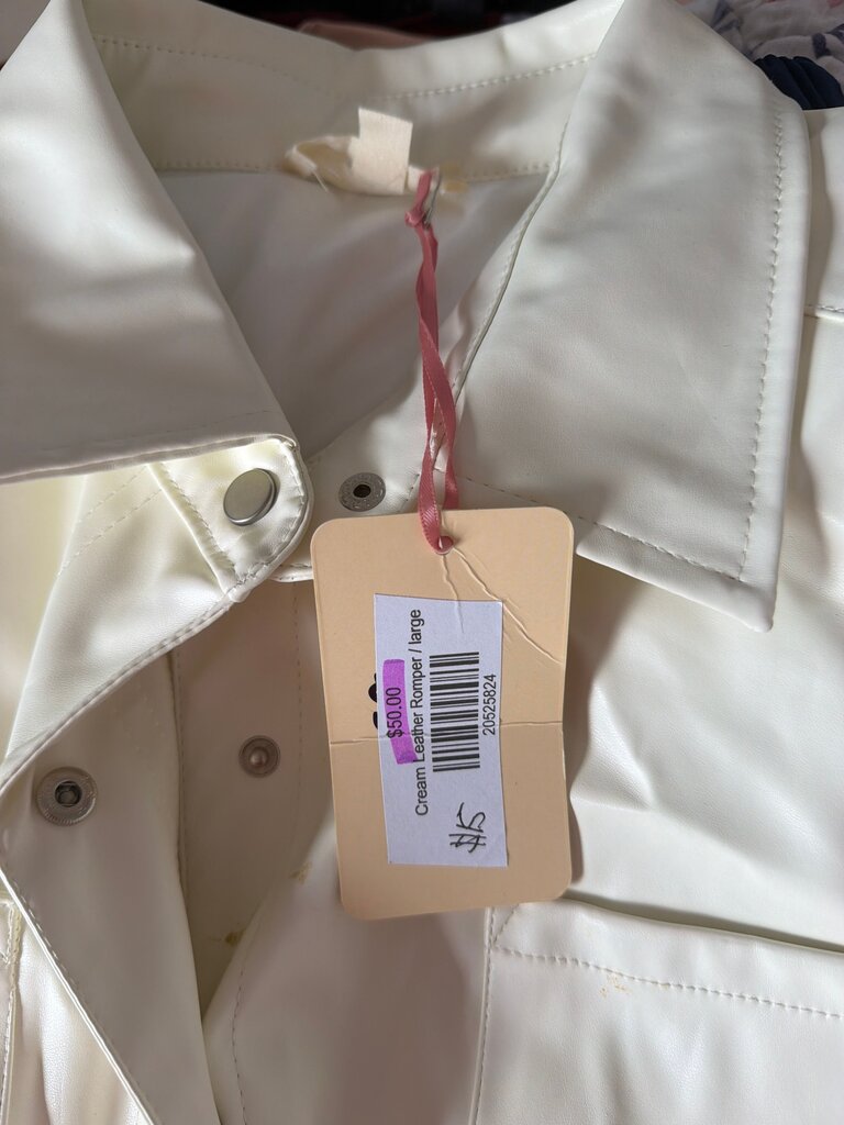 Cream Leather Romper