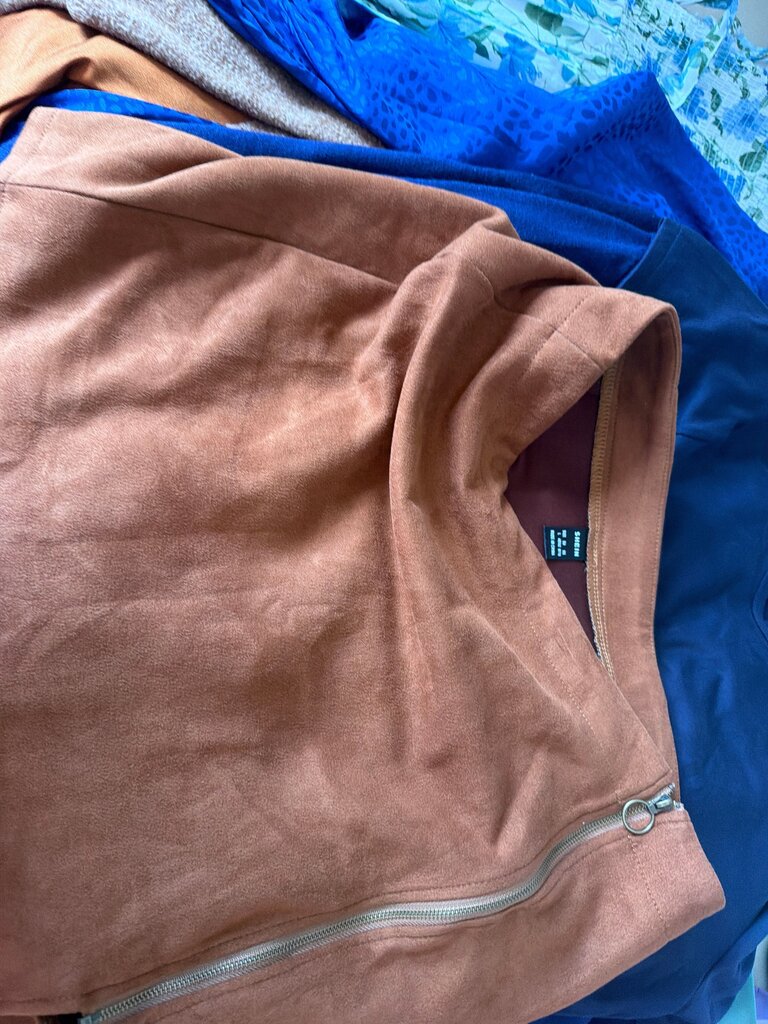 Women's Brown Zip-Up Top