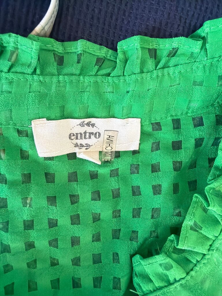 Entro Green Ruffled Top