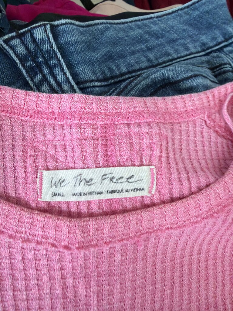 We The Free Pink Ribbed Top