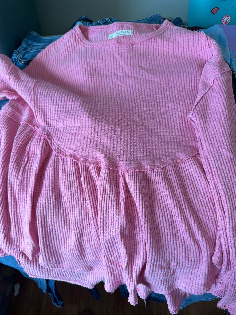 We The Free Pink Ribbed Top