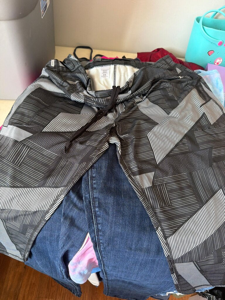 Girls' Black and White Swim Shorts