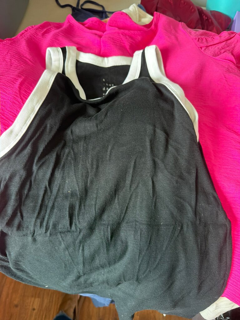 Black and Pink Sports Tank Top